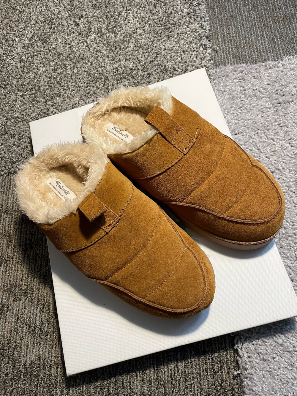 Women’s Madewell The Allweek Suede Fur Slip-On Slippers - Indoor/Outerwear